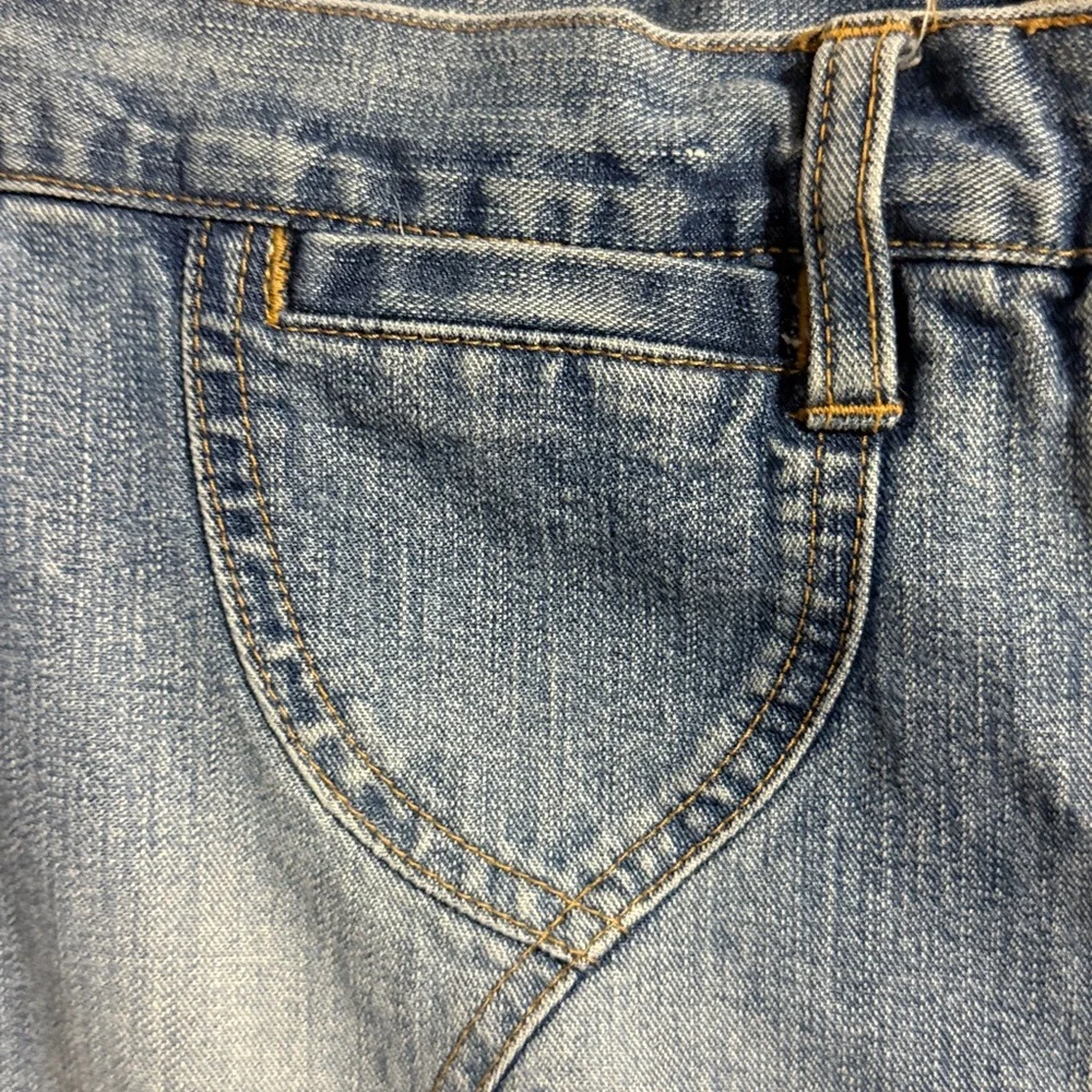 Abercrombie & Fitch Y2K Button Front Denim A-line Flare Mini Skirt Size: 6